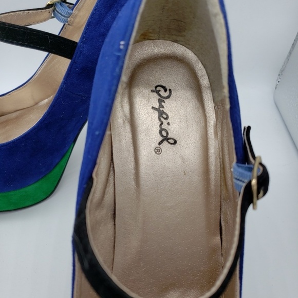 Qupid Felt Two Tone Platform Stiletto Heels - Picture 5 of 6